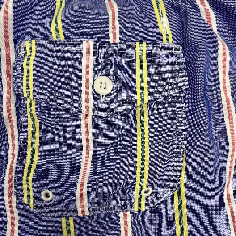 J.CREW Original Swimwear Swim Trunks Mens XXL Blue Striped Mesh Lined Beach 6